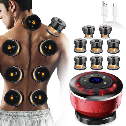 8 Cups Electric Cupping Massager Vacuum Suction Cups Ems anti Cellulite Magnet Therapy 