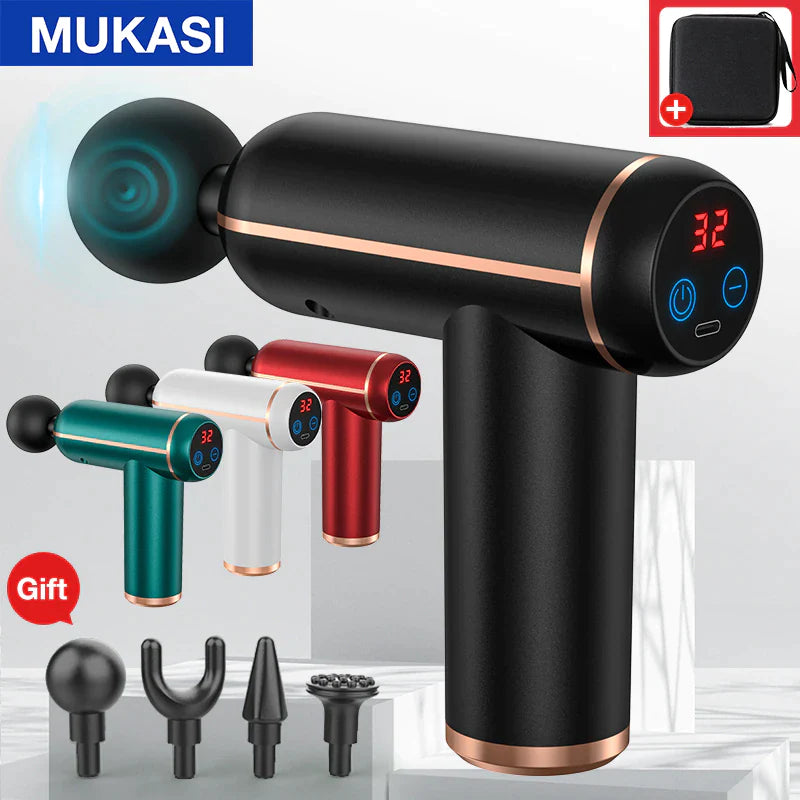 MUKASI Massage Gun Portable Percussion Pistol Massager for Body Neck Deep Tissue Muscle Relaxation 