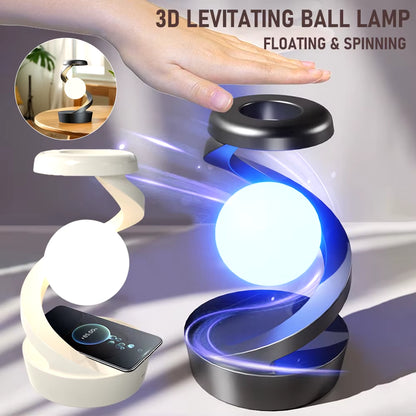 3D Levitating Ball Lamp with Wireless Charging 3D LED Lamp Floating Moon 