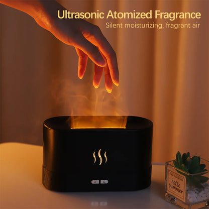 Flame Fire Humidifier Aromatherapy Diffuser Ultrasonic Aromatic Essences House 