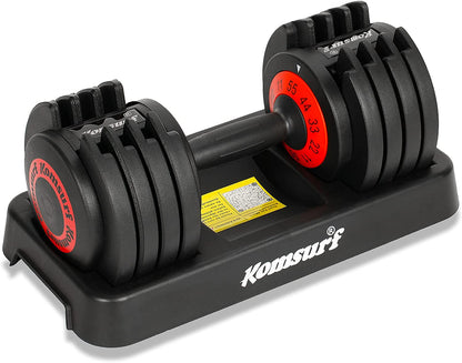 Adjustable Dumbbell, 25/55 Lb Single Dumbbell with Weight Dial Function, Fast Adjust Weight 