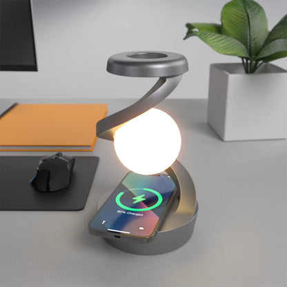 3D Levitating Ball Lamp with Wireless Charging 3D LED Lamp Floating Moon 