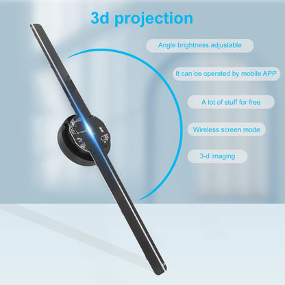 3D Holographic Projectors LED Fan Holographic Suport APP (IOS/Android)