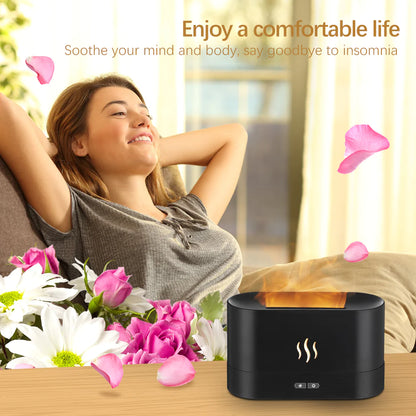 Flame Fire Humidifier Aromatherapy Diffuser Ultrasonic Aromatic Essences House 